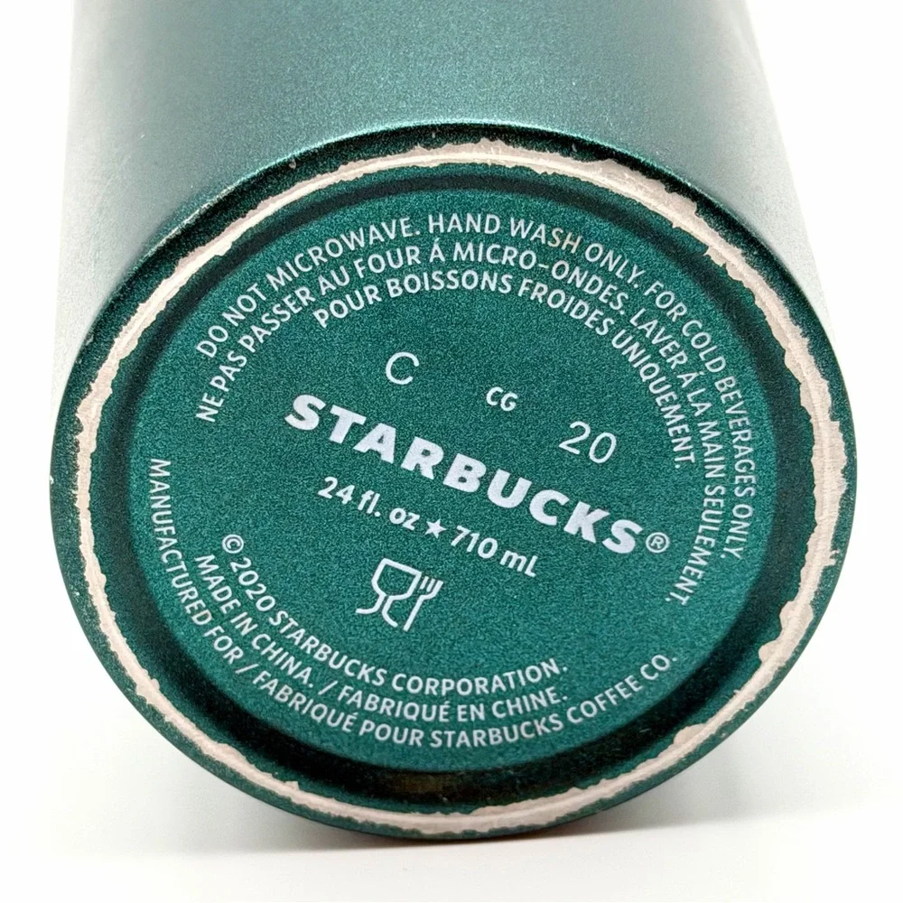 Starbucks 24oz Matte‎ Dark Green Cold Cup Tumbler – Used